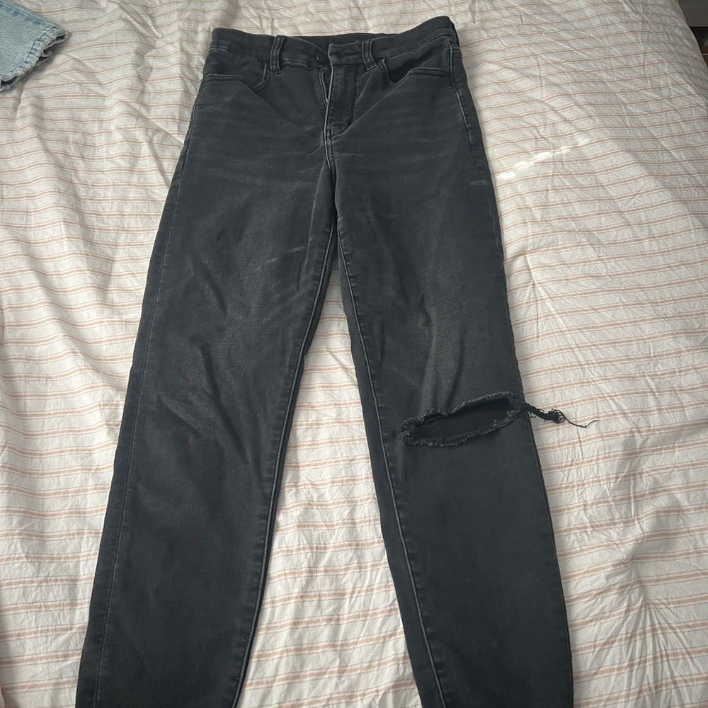 American Eagle Outfitters Black Ripped Skinny Jeans